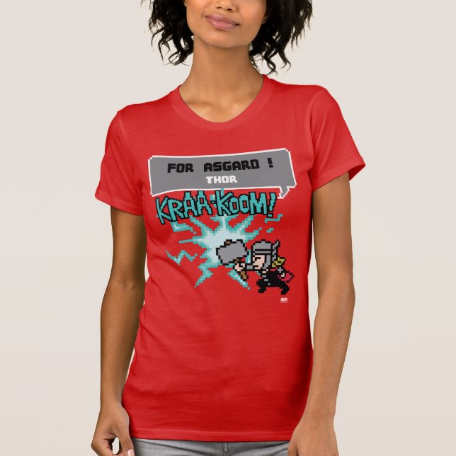 8Bit Thor Attack - For Asgard! T-Shirt (Front)