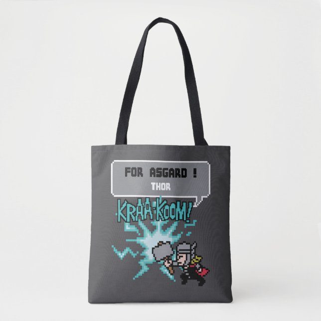 8Bit Thor Attack - For Asgard! Tote Bag (Front)