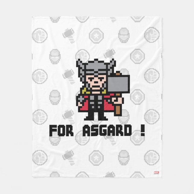 8Bit Thor - For Asgard! Fleece Blanket (Front)