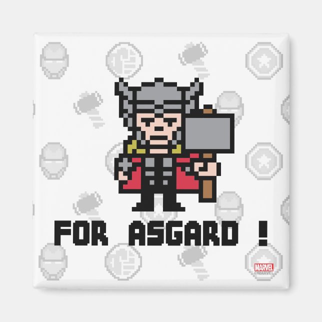 8Bit Thor - For Asgard! Magnet (Front)