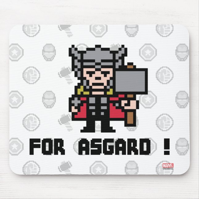 8Bit Thor - For Asgard! Mouse Pad (Front)