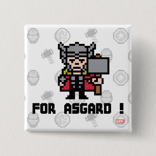 8Bit Thor - For Asgard! Pinback Button