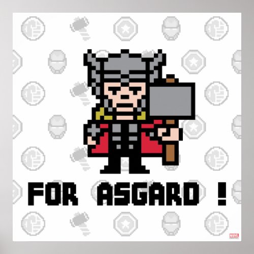 8Bit Thor _ For Asgard Poster