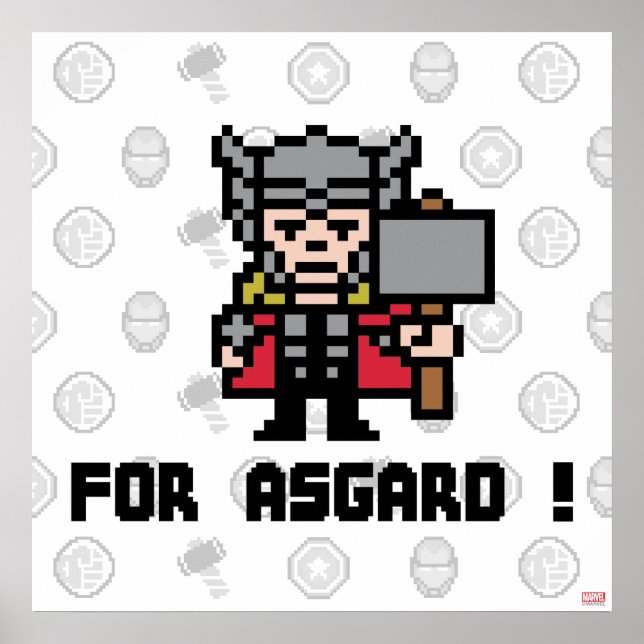 8Bit Thor - For Asgard! Poster (Front)