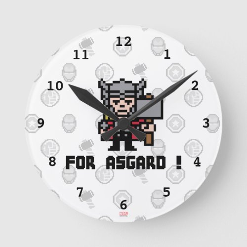 8Bit Thor _ For Asgard Round Clock