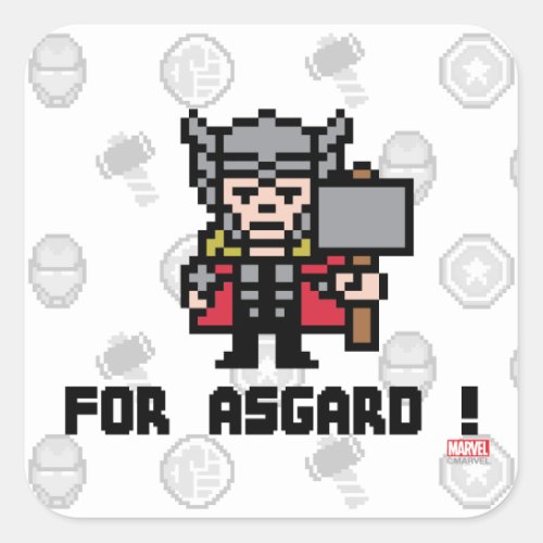 8Bit Thor _ For Asgard Square Sticker