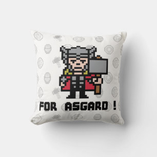 8Bit Thor - For Asgard! Throw Pillow