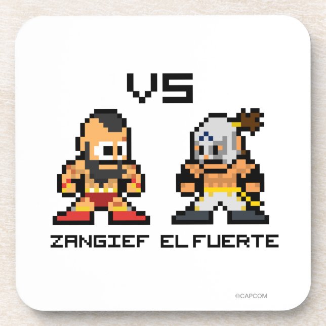 8bit Zangief VS El Fuerte Beverage Coaster (Front)