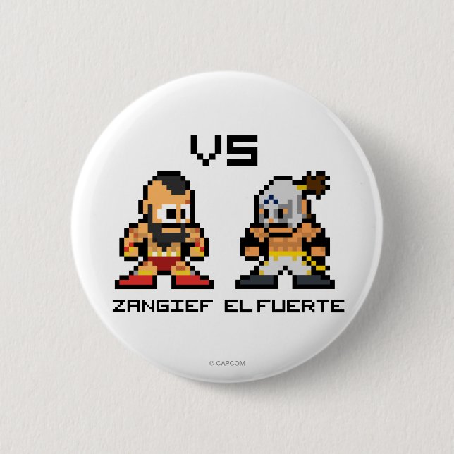 8bit Zangief VS El Fuerte Button (Front)