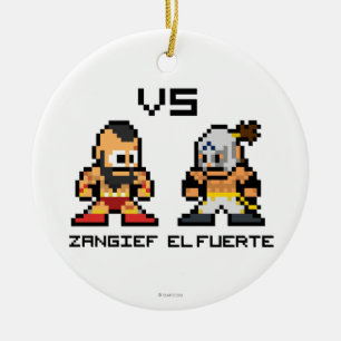 8bit Zangief VS El Fuerte Ceramic Ornament