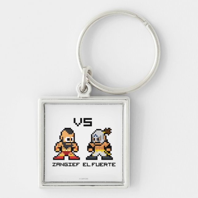 8bit Zangief VS El Fuerte Keychain (Front)