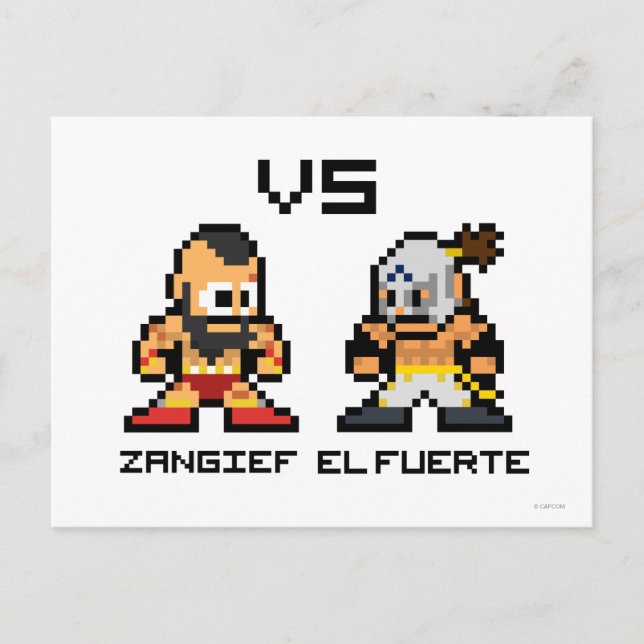 8bit Zangief VS El Fuerte Postcard (Front)