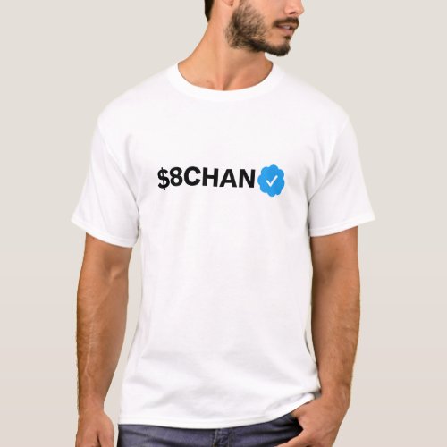 8chan Funny Sarcastic Parody Blue Badge Check  T_Shirt