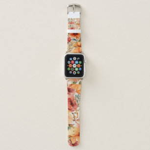 "8K High-Resolution Watercolor Flowers Pattern in  Apple Watch Band