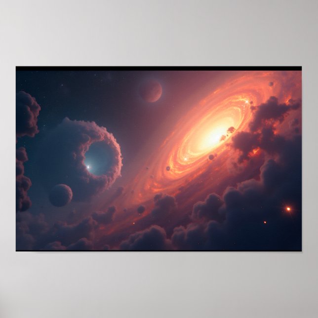 8K Multiverse Horizons: Milky Way & Parallel Dimen Poster (Front)