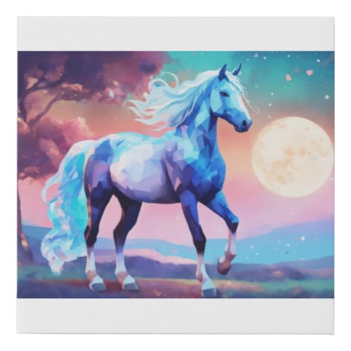 8k ultra detailed pastel Clydesdale horse pattern Faux Canvas Print