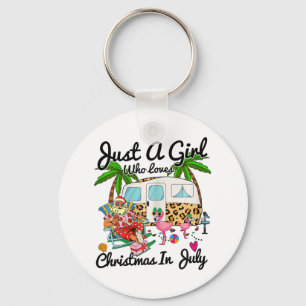 8mzz Just A Girl Who Loves Christmas In July Campi Keychain