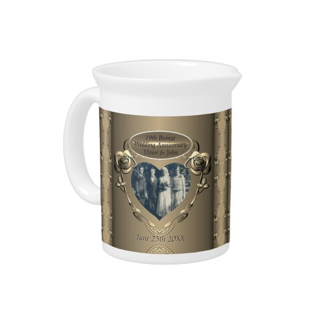 8th,19th Anniversary Bronzey Frame +Photo Beverage Pitcher (Left)
