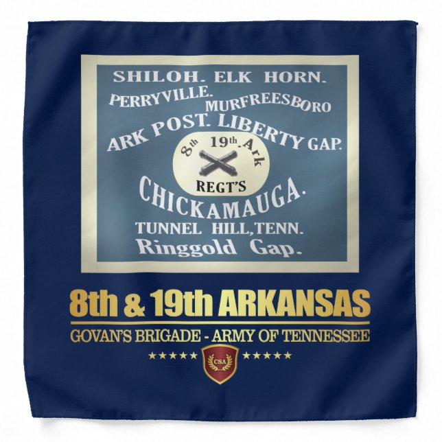8th & 19th Arkansas Infantry (F10) Bandana (Front)