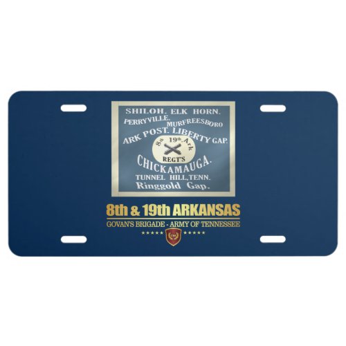 8th  19th Arkansas Infantry F10 License Plate