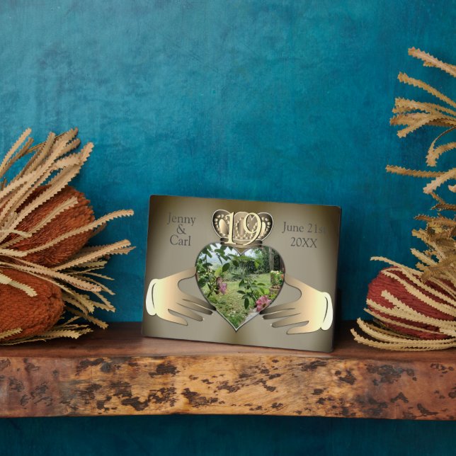 8th,19th Photo Anniversary Claddaugh Plaque (Side)