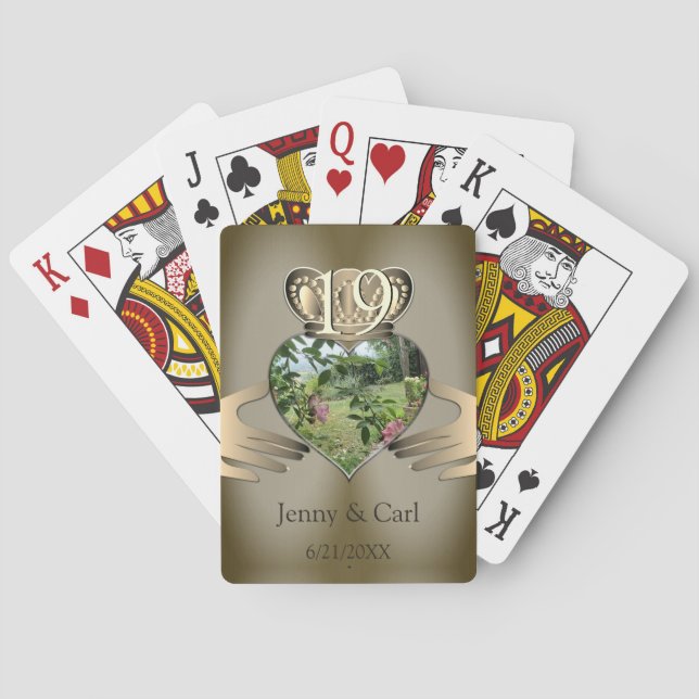 8th,19th Photo Anniversary Claddaugh    Poker Cards (Back)