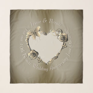 8th,19th Wedding Anniversary Bronze Rose Heart Sc Scarf