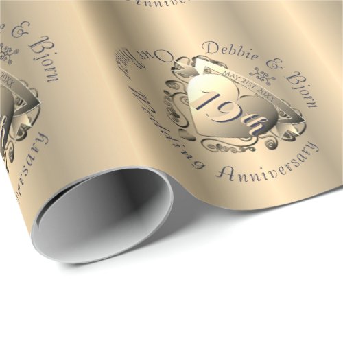 8th19th Wedding Anniversary Wrapping Paper