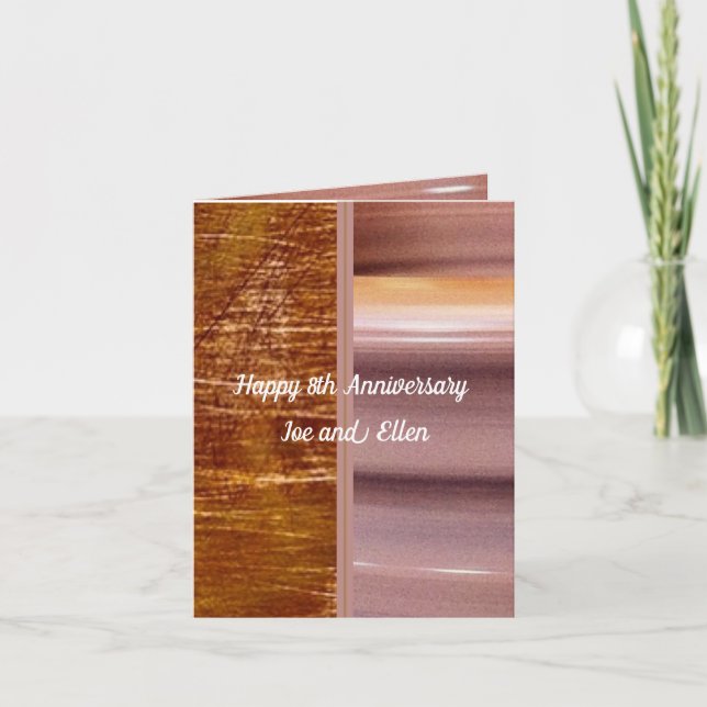 8th Anniversary, Bronze and Pottery  Card (Front)
