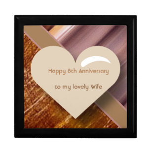 8th Anniversary, Bronze and Pottery Gift Box