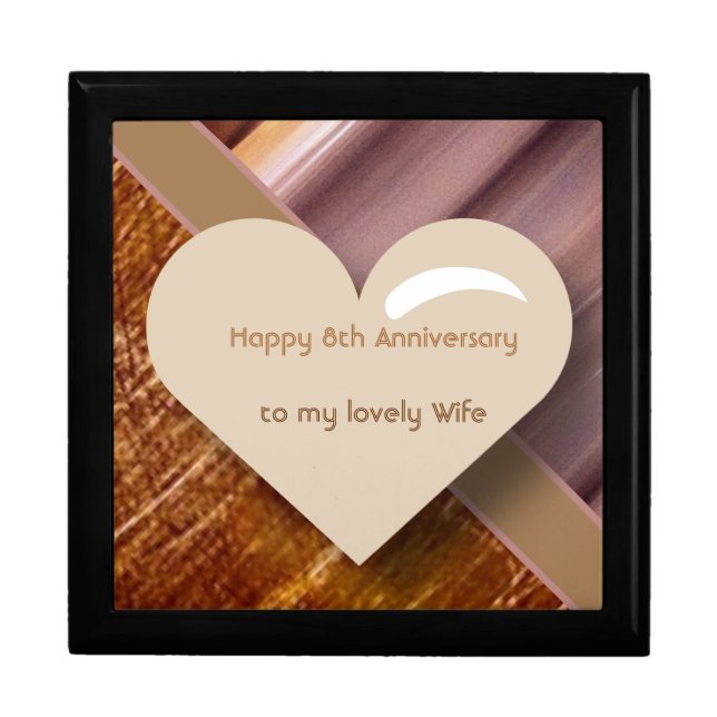 8th Anniversary, Bronze and Pottery  Gift Box (Front)