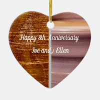 8th Anniversary, Bronze and Pottery Heart Keepsake