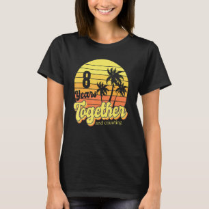 8th Anniversary Cruise Couple Vacation Beach Palm  T-Shirt