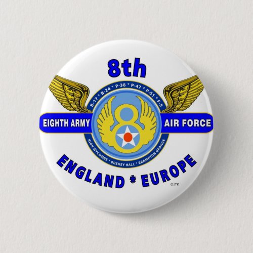 8TH ARMY AIR FORCE ARMY AIR CORPS WW II BUTTON