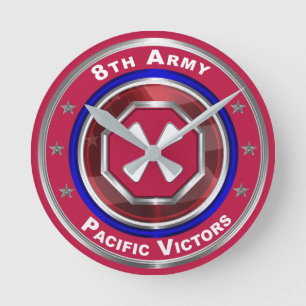 8th Army Customized Keepsake Round Clock