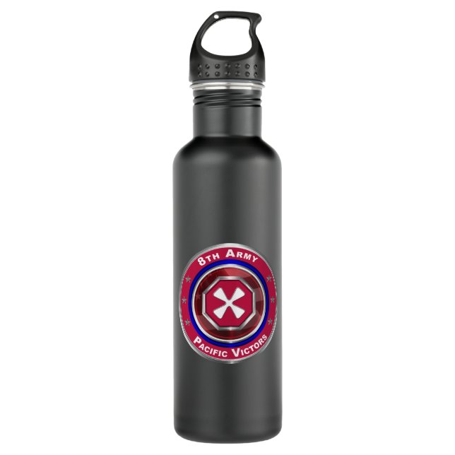 8th Army “Pacific Victors” Stainless Steel Water Bottle (Front)