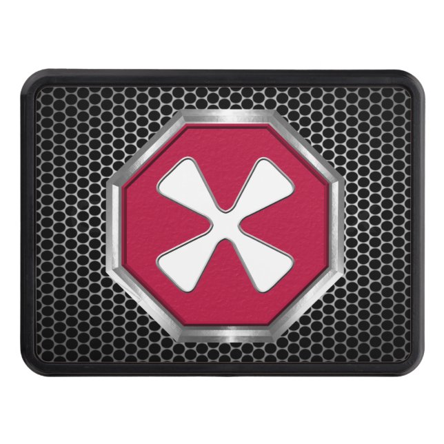 8th Army Silver Framed Patch   Hitch Cover (Front)