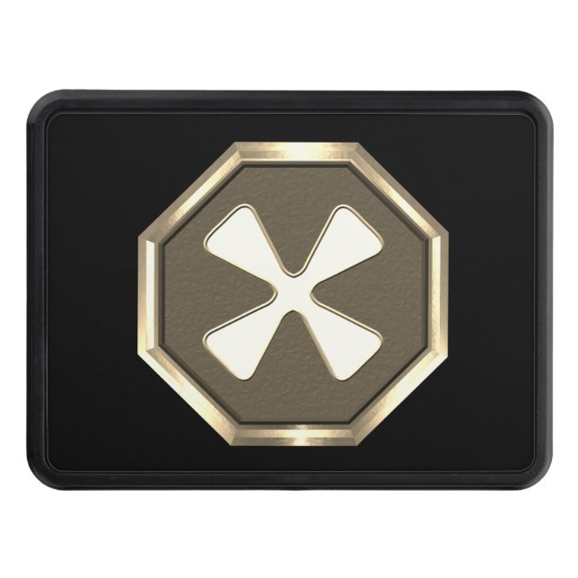 8th Army Silver Framed Patch   Hitch Cover (Front)