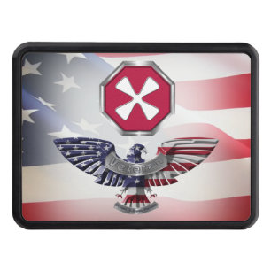 8th Army with Eagle American Flag Hitch Cover
