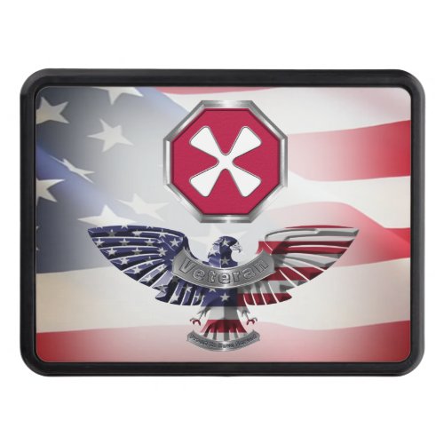 8th Army with Eagle American Flag  Hitch Cover