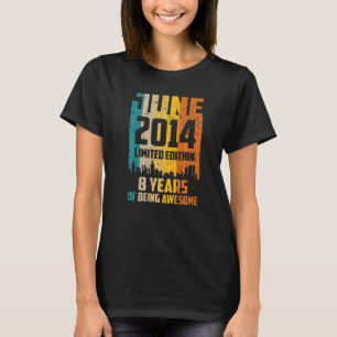 8th Birthday 8 Years Awesome Since June 2014 Vinta T-Shirt