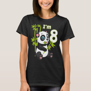 8th Birthday 8 Years Old Party Animal Panda 3 T-Shirt