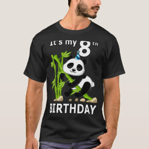 8th Birthday  8 Years Old Party Animal Panda  7 T-Shirt