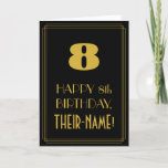 [ Thumbnail: 8th Birthday – Art Deco Inspired Look "8" & Name Card ]