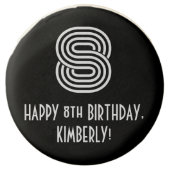 8th Birthday - Art Deco Inspired Look "8", Name Chocolate Covered Oreo (Front)