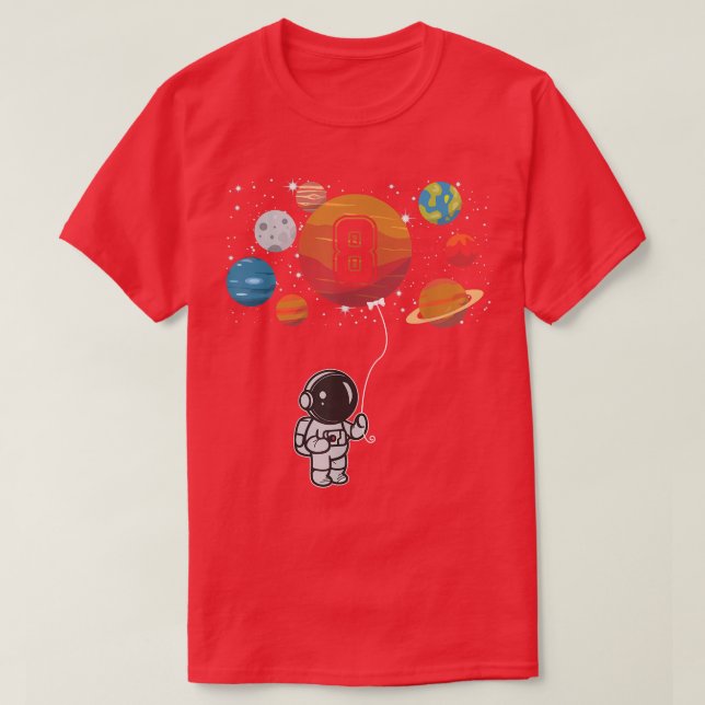 8th Birthday Astronaut Lover Planet 8 Years Old Gi T-Shirt (Design Front)