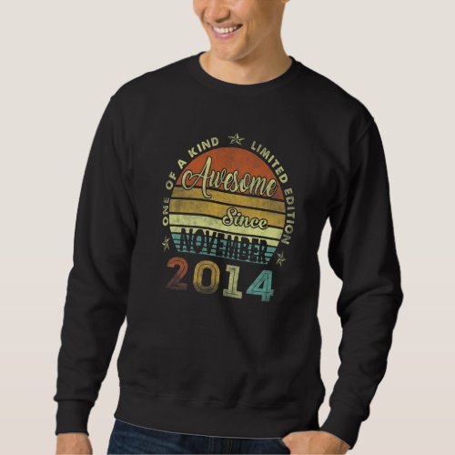 8th Birthday  Awesome Since November 2014 8 Year O Sweatshirt