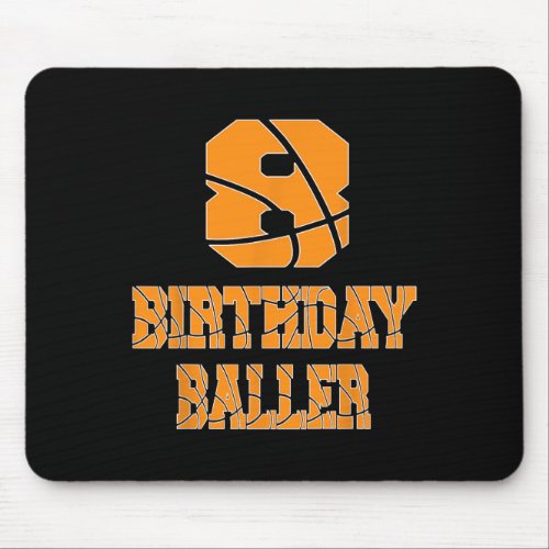8th Birthday Baller Boy 8 Years Old Basketball The Mouse Pad