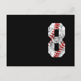 8th Birthday Baseball Big Number Eight 8 Year Old Postcard