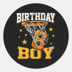 8th Birthday Basketball Boy 8 Year Old Basketball  Classic Round Sticker